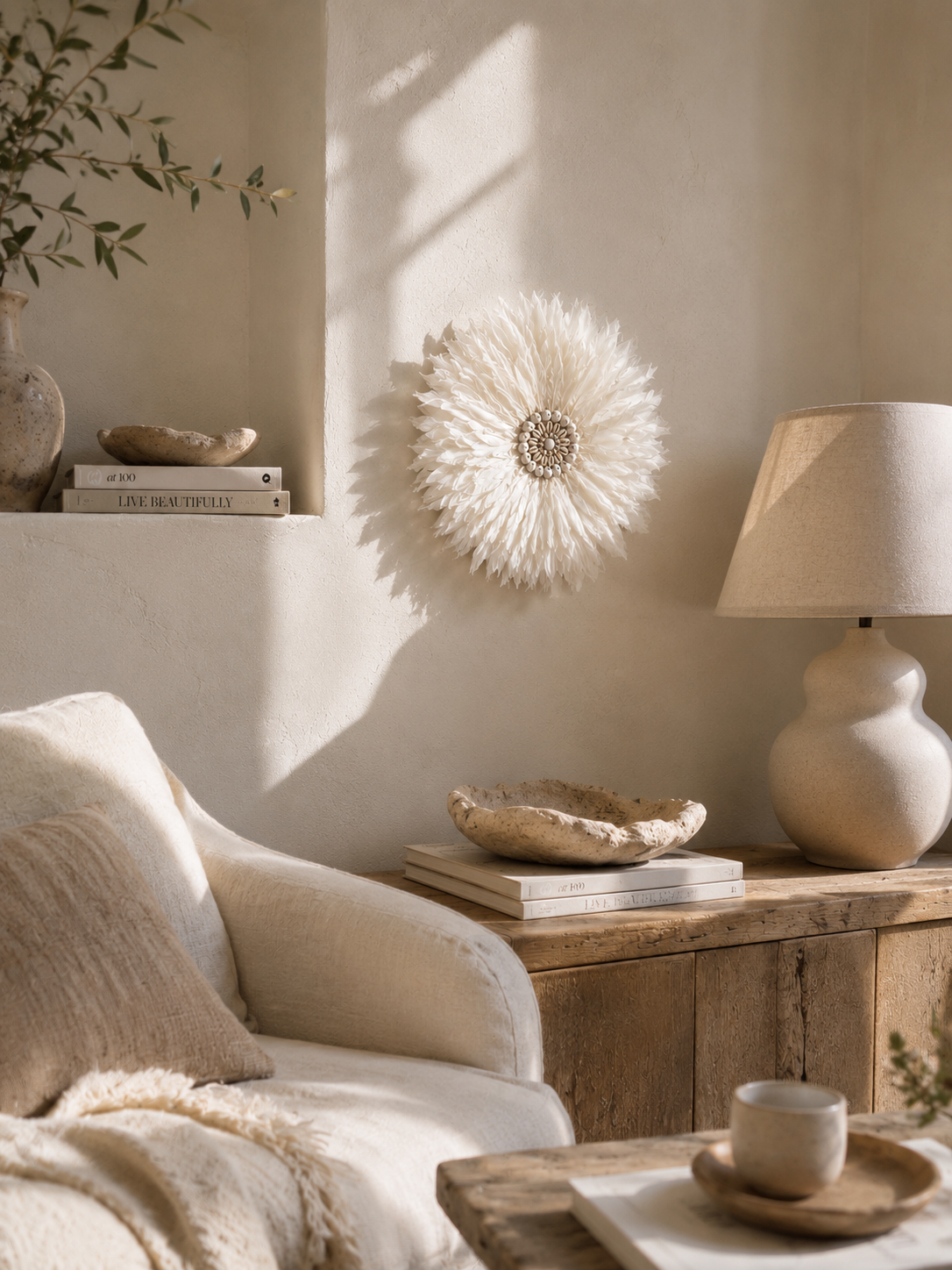 Juju Hat en plumes blanches