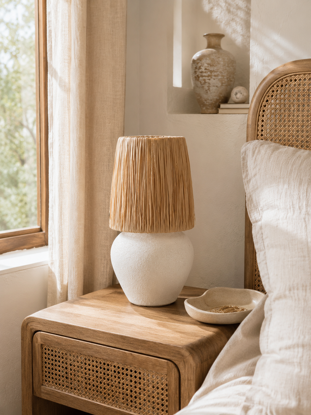 Lampe en raphia Milos