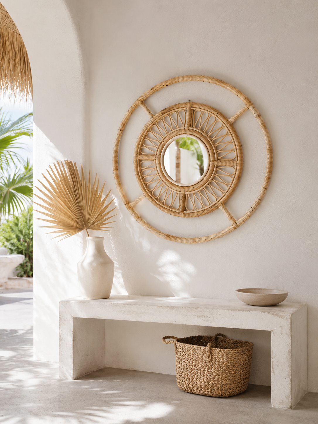 Rattan Mirror