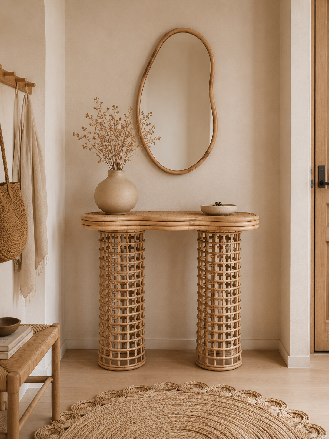 Console en rotin Moa
