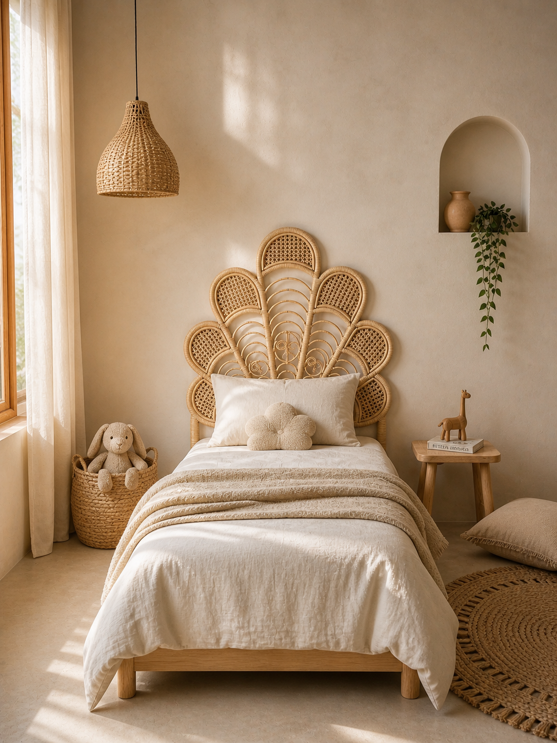 Tête de lit Paloma en rotin naturel