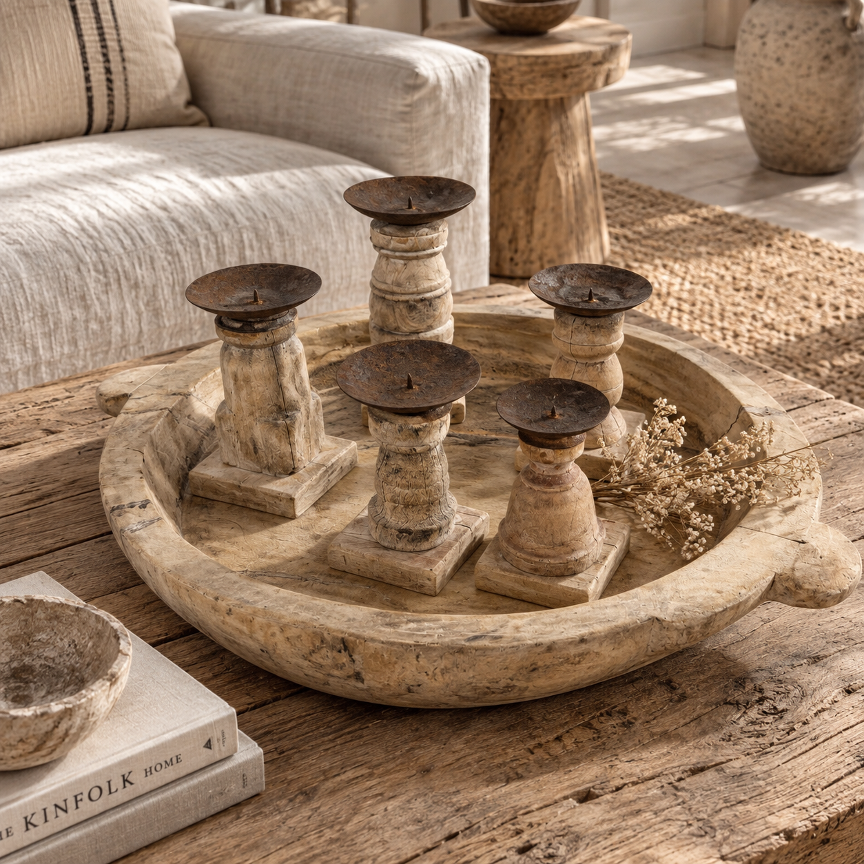Plateau ancien en bois