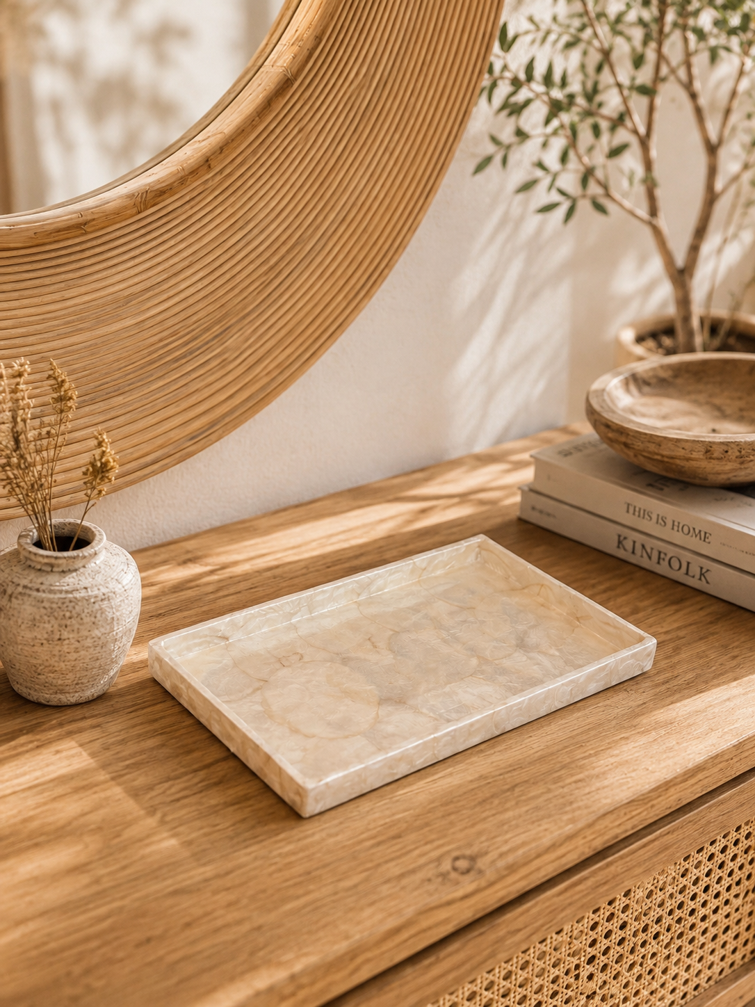 Plateau rectangle en Nacre Naturelle
