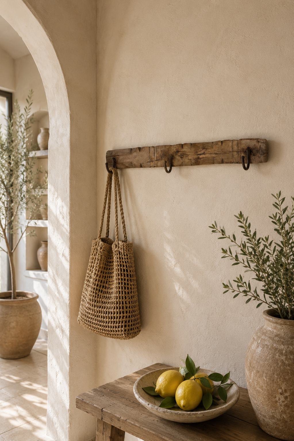 Porte-manteau en bois ancien indien