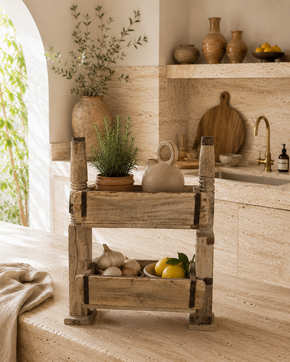 Porte-épices indien en bois