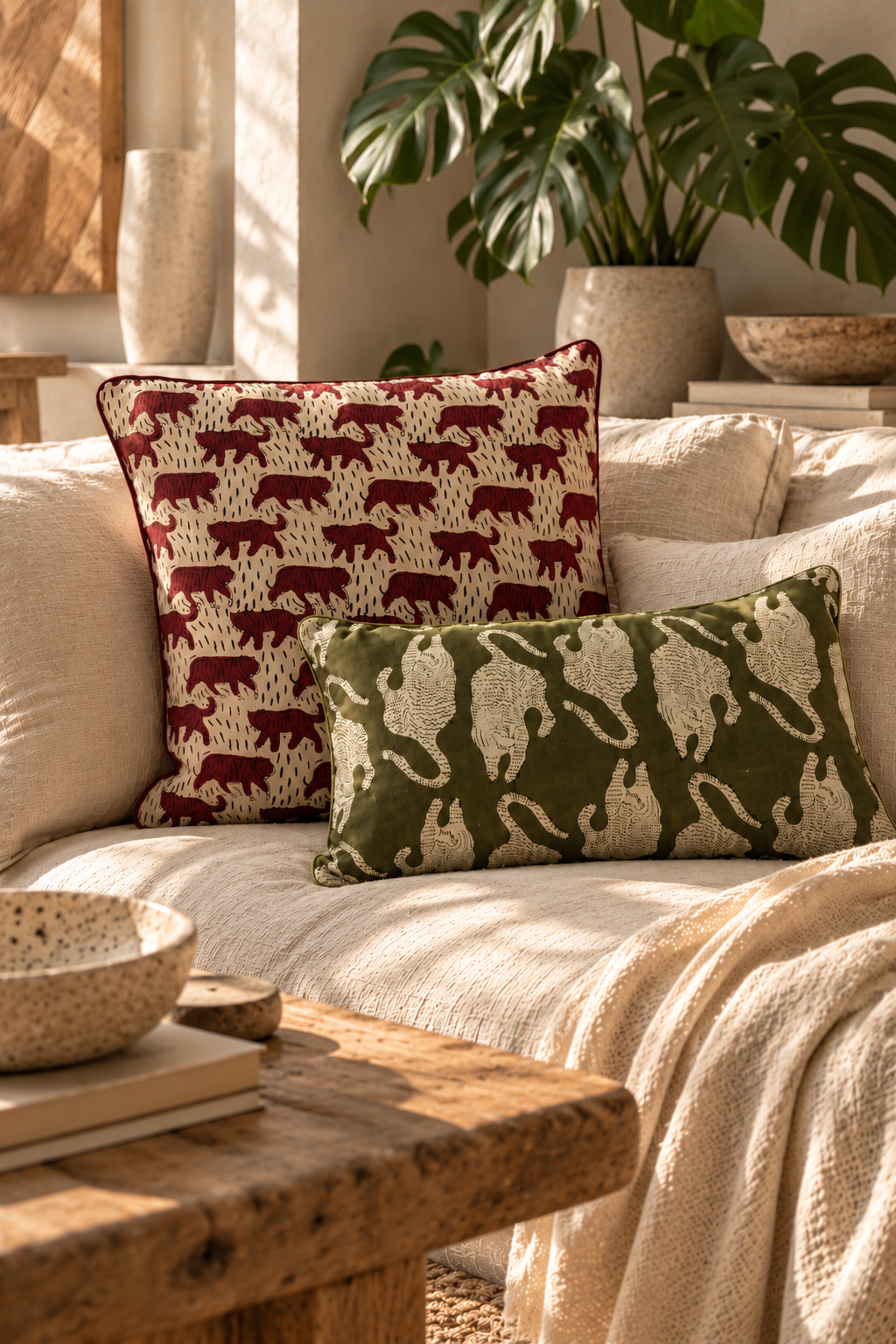 Housse de coussin Block Print