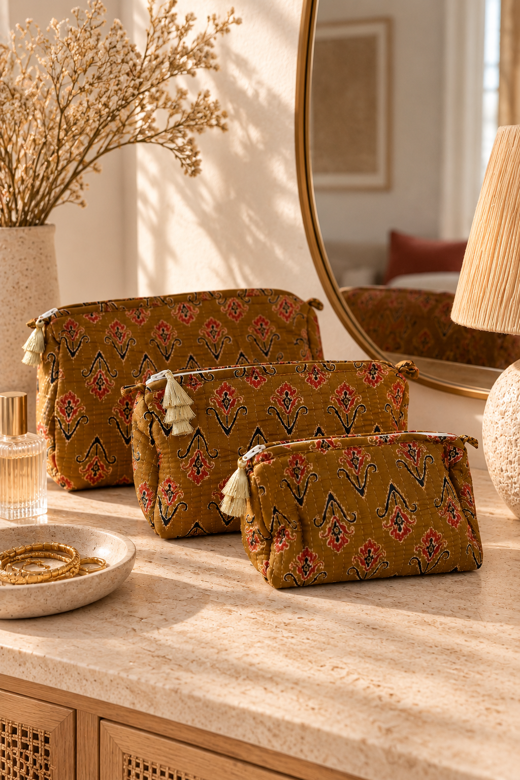 Trousse en coton Block Print Jaipur