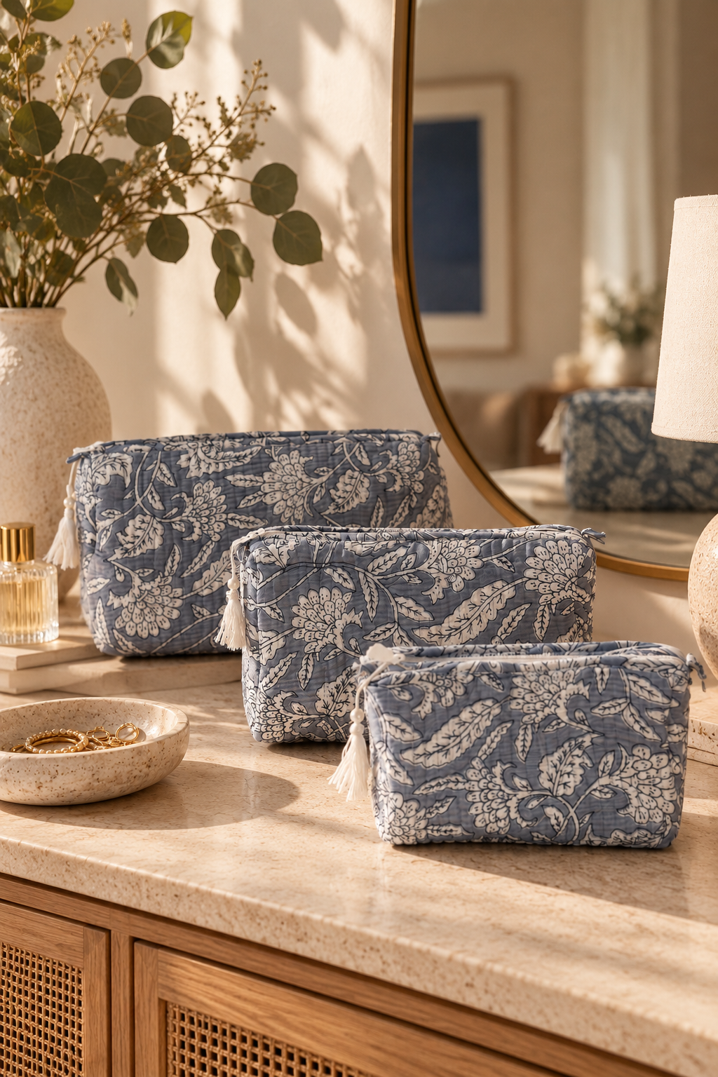 Trousse en coton Block Print Jaipur