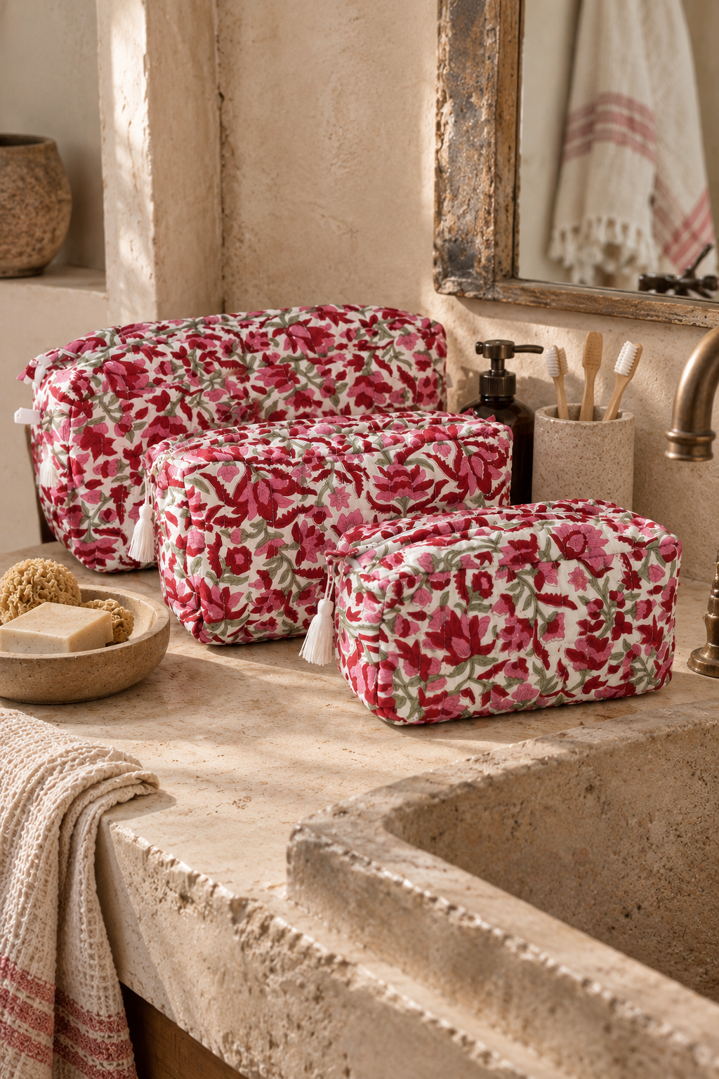 Trousse en coton Block Print Jaipur
