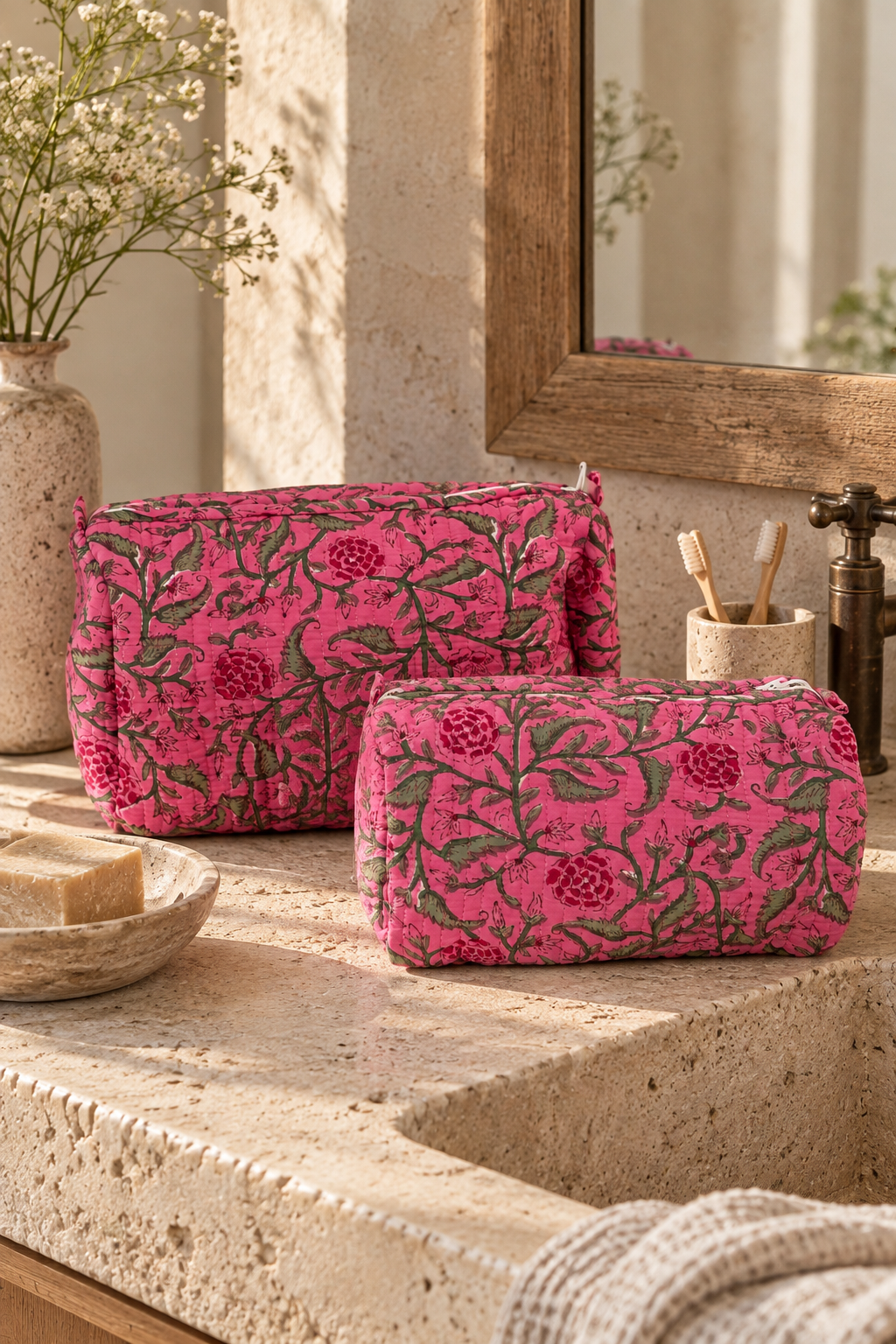 Trousse en coton Block Print Jaipur