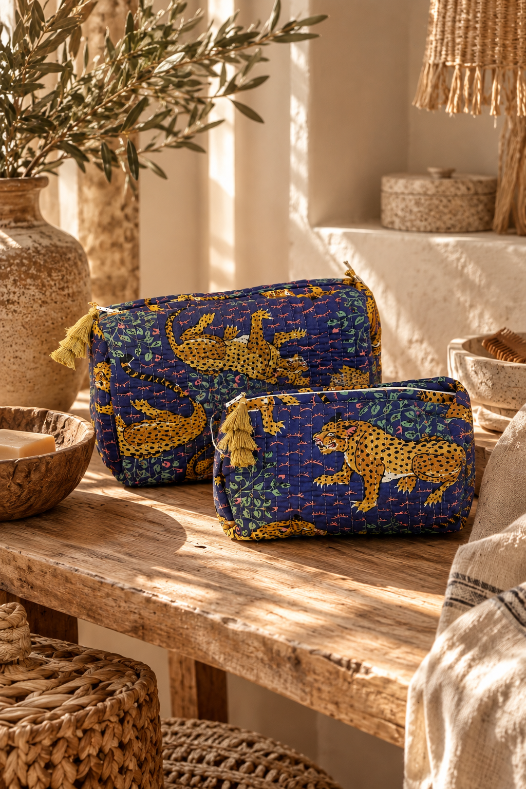 Trousse en coton Block Print Jaipur