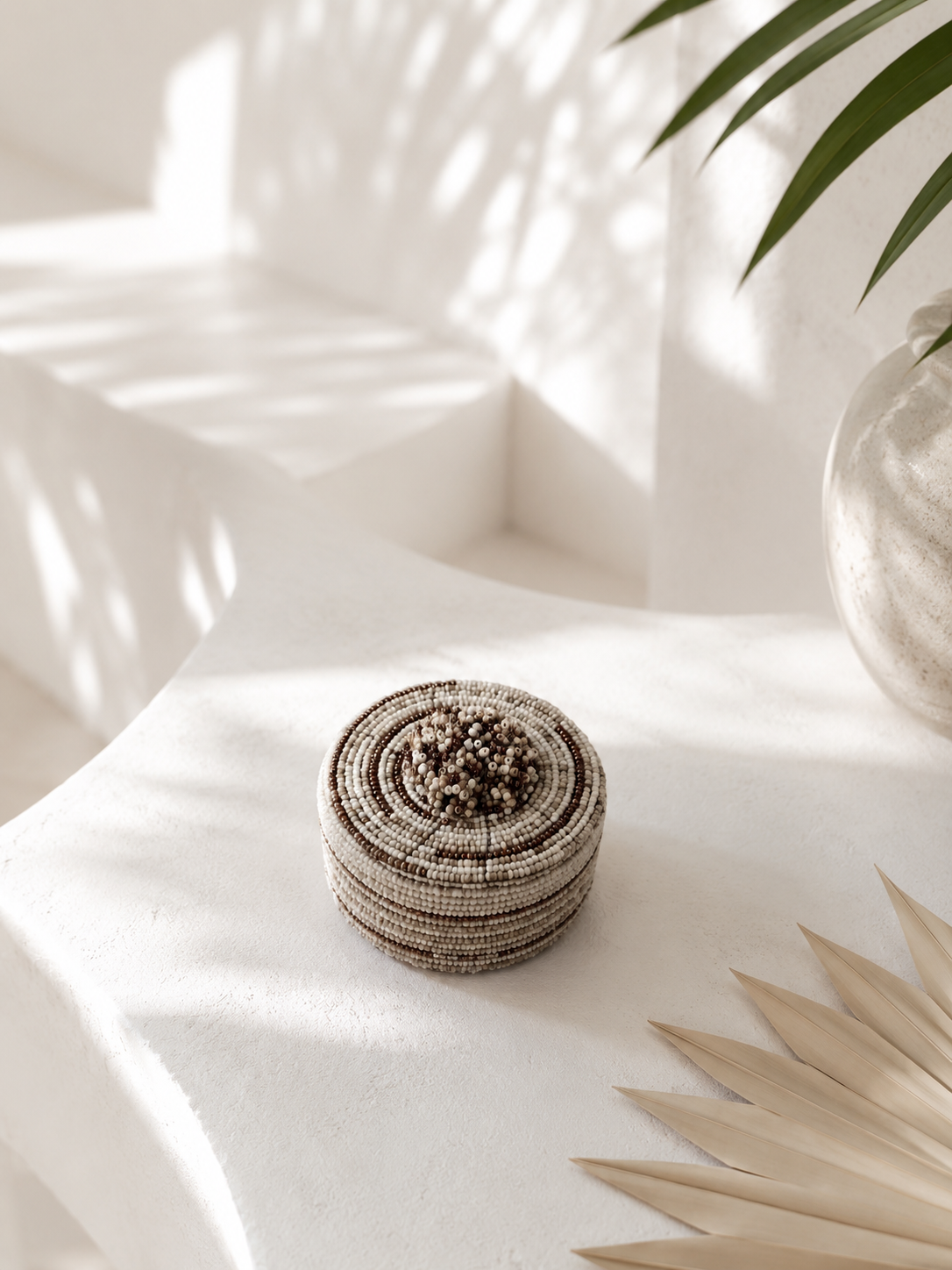 Mini boîte ronde en perles