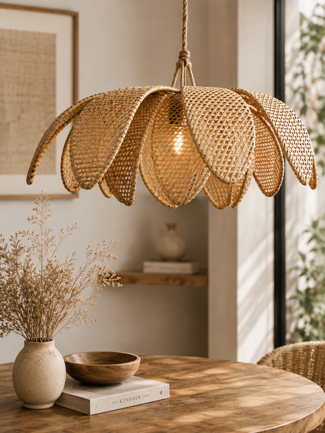 Sunflower Rattan Flower Pendant