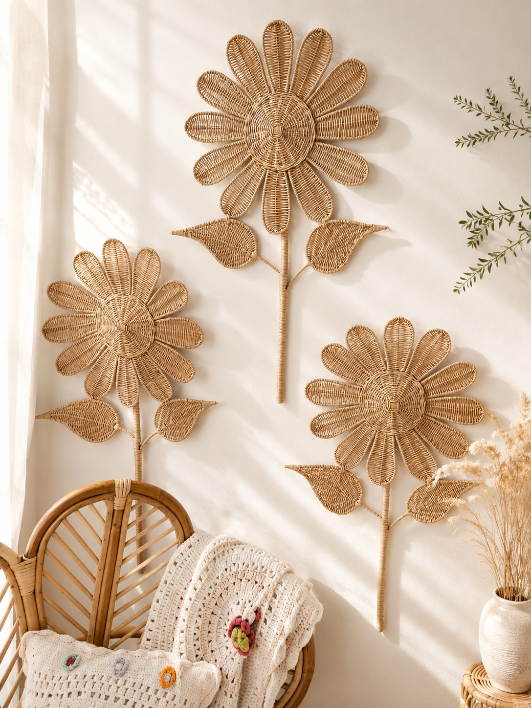 Fleur en rotin Sunflower