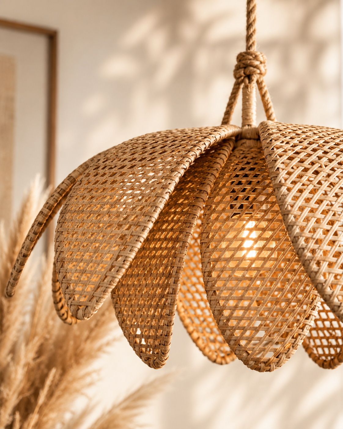 Sunflower Rattan Flower Pendant