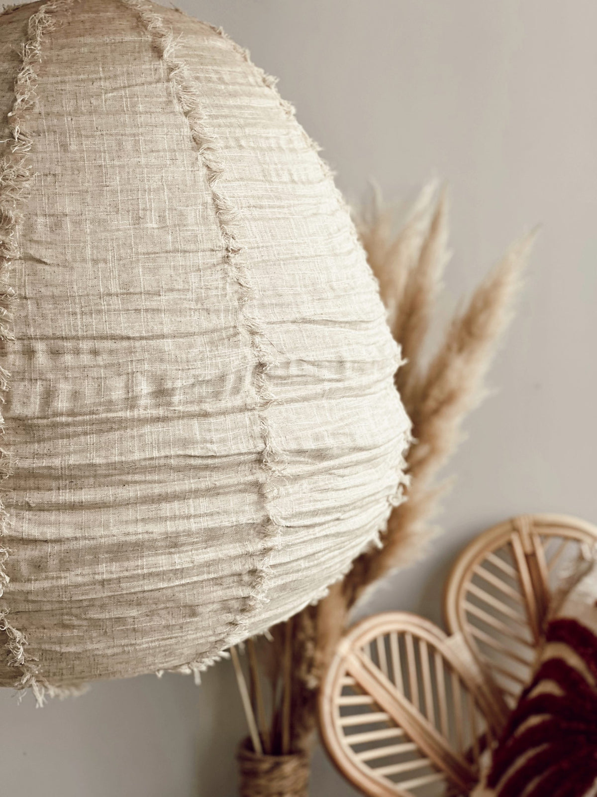 Linen hanging lamp Wabi Sabi Beige