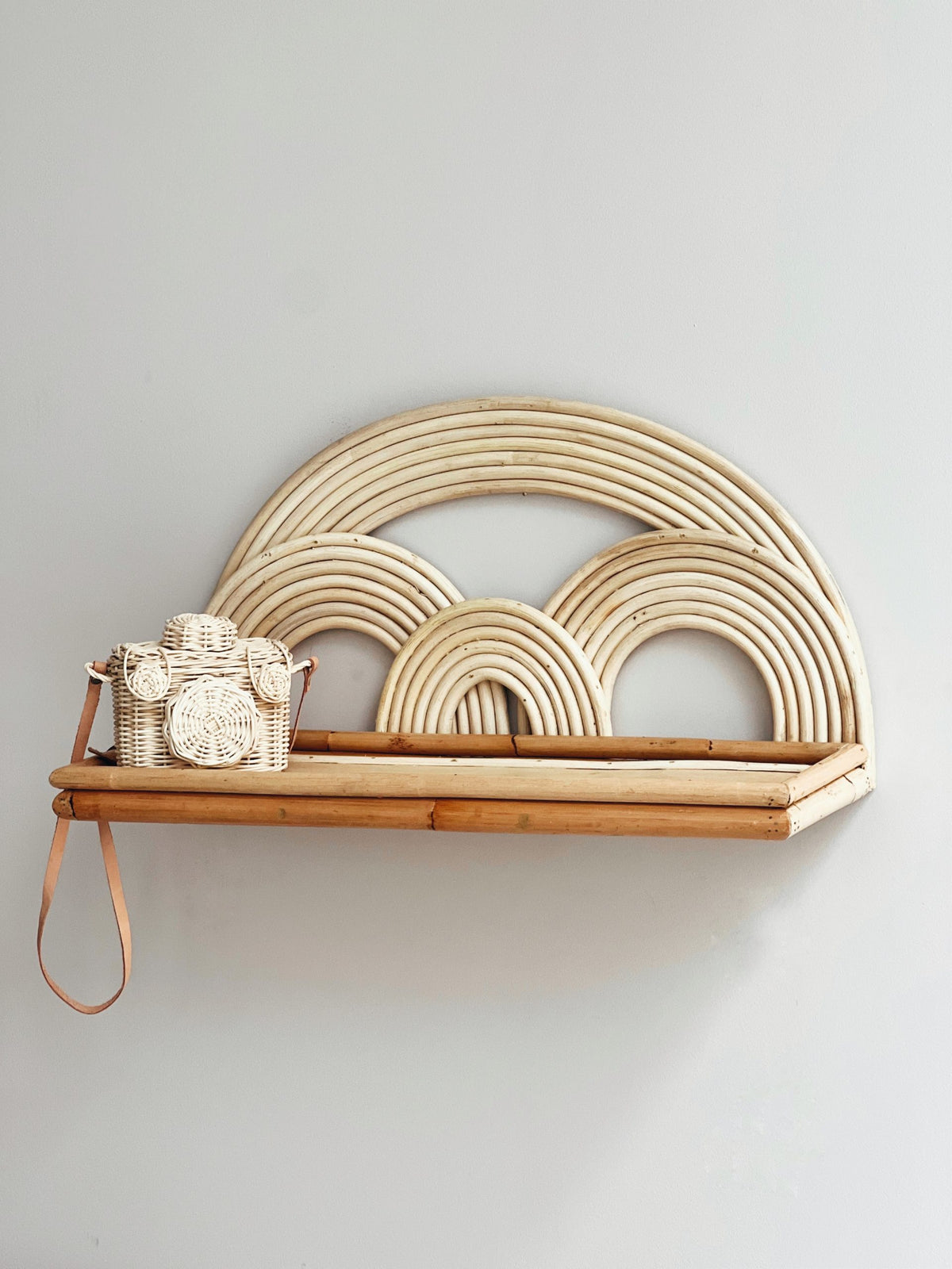 Rainbow rattan shelf