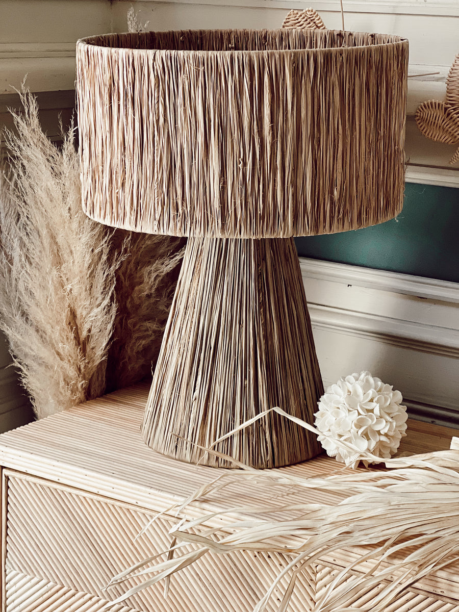 Lampe à poser en raphia Tali – Terracotta-shop