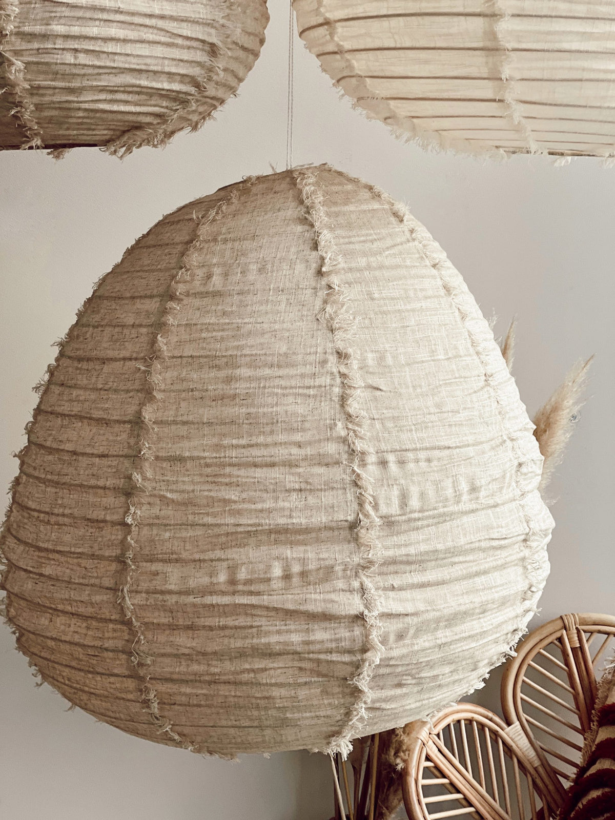 Linen hanging lamp Wabi Sabi Beige