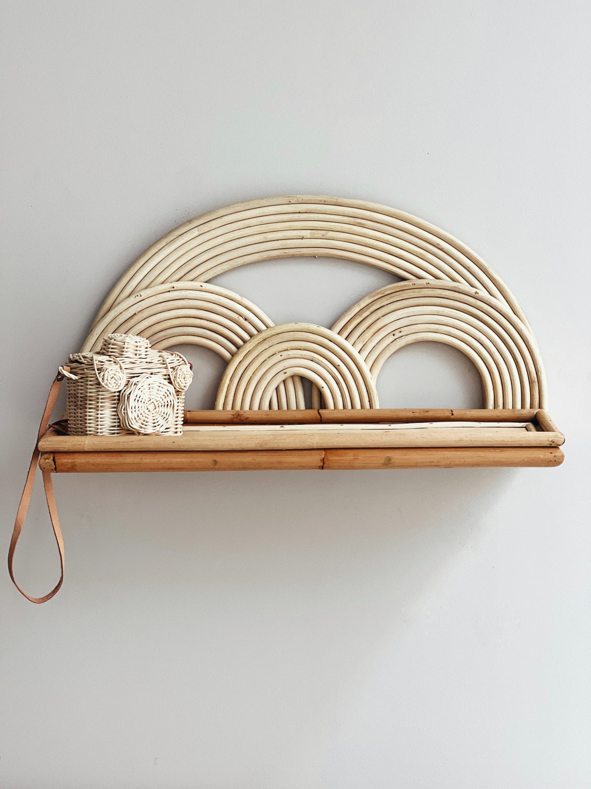 Rainbow rattan shelf