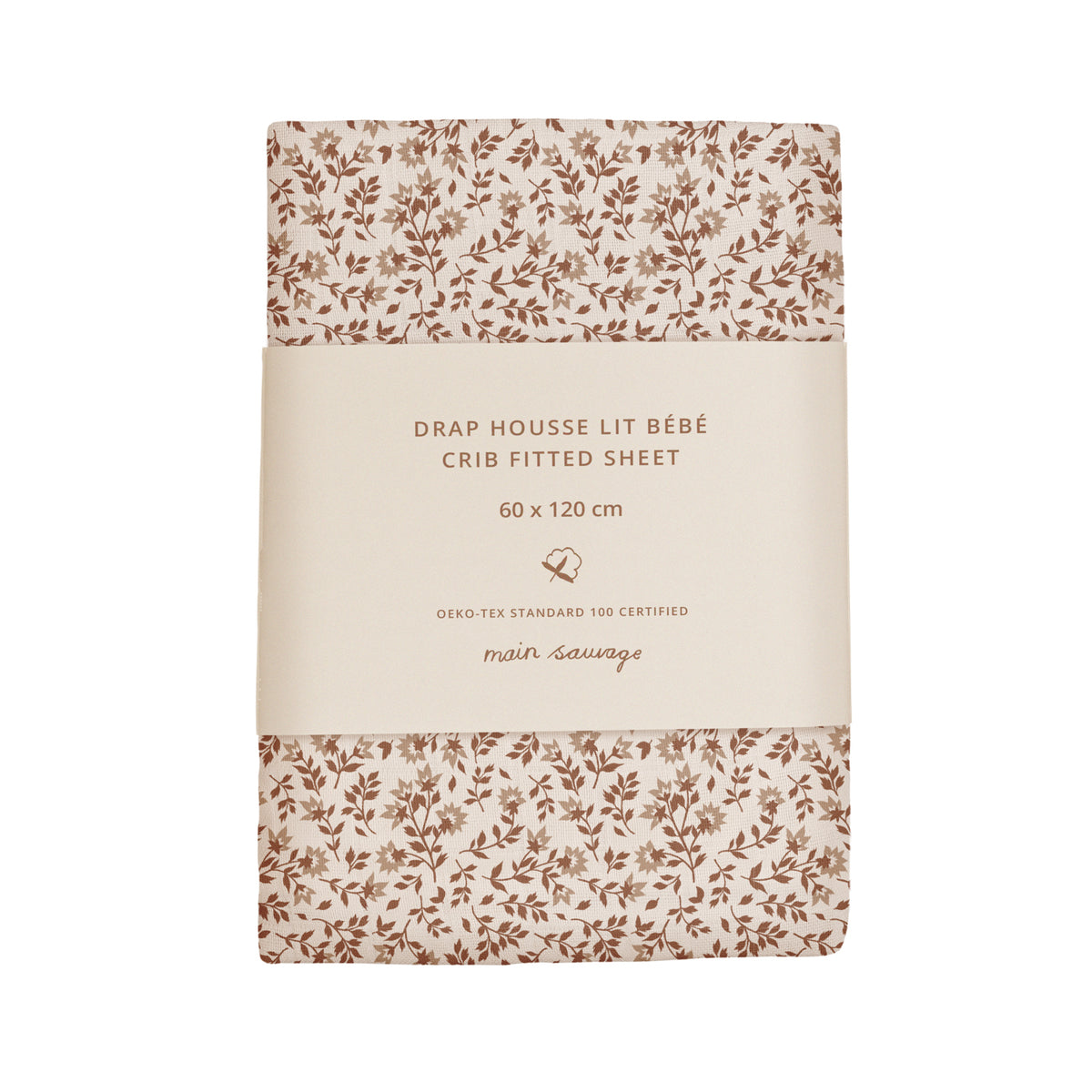 Drap housse lit bébé hibiscus