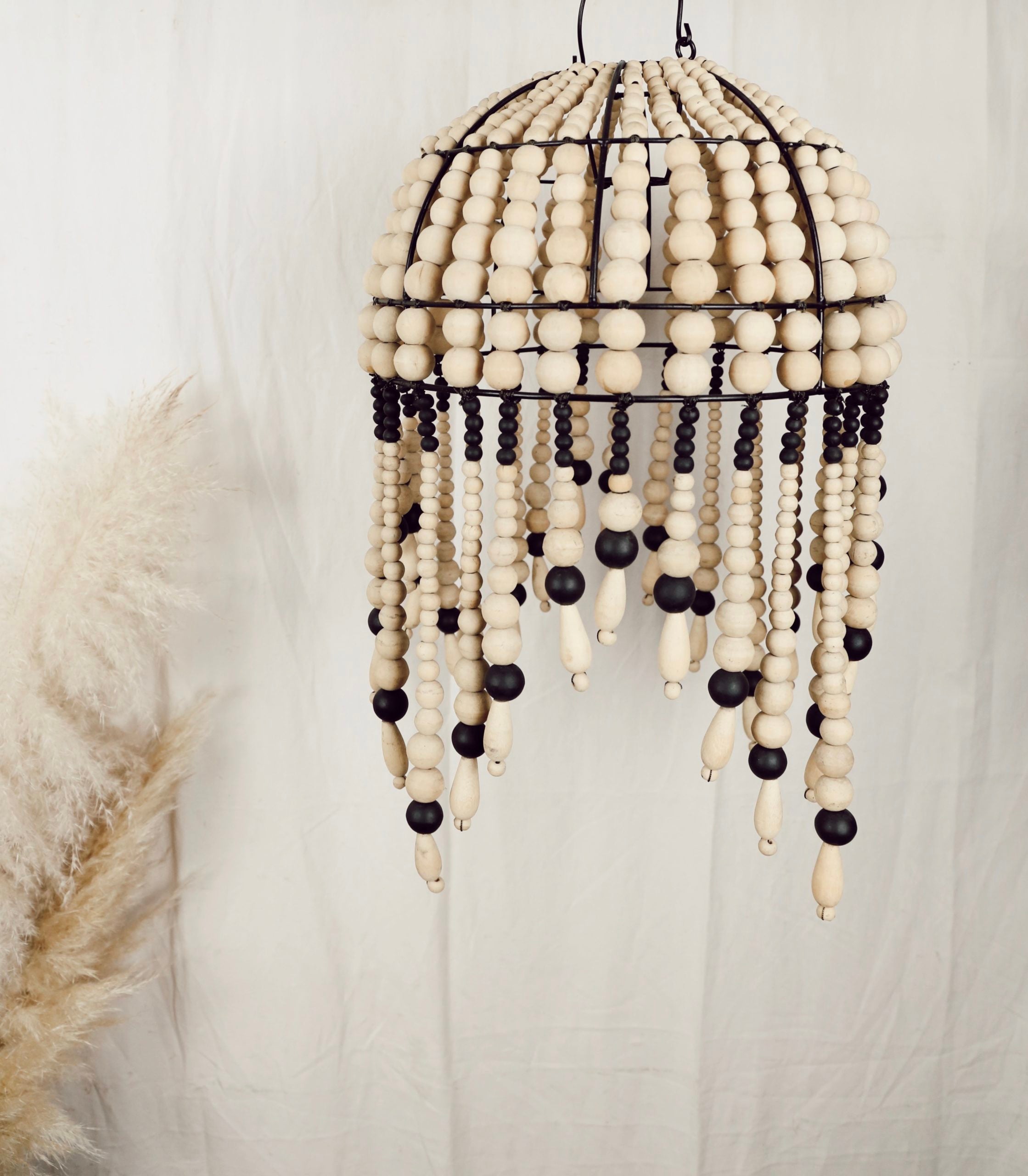 Wooden beads chandelier