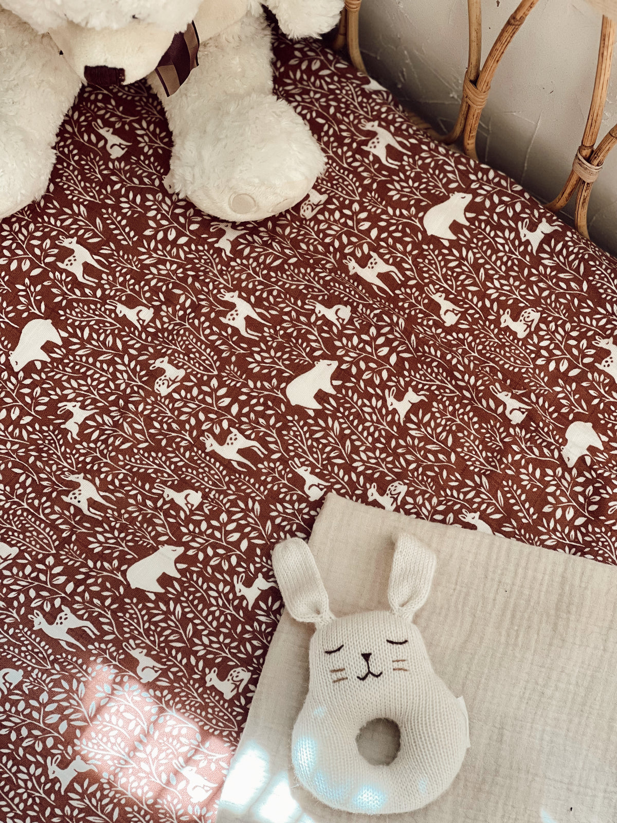 Drap housse lit bébé Woodland