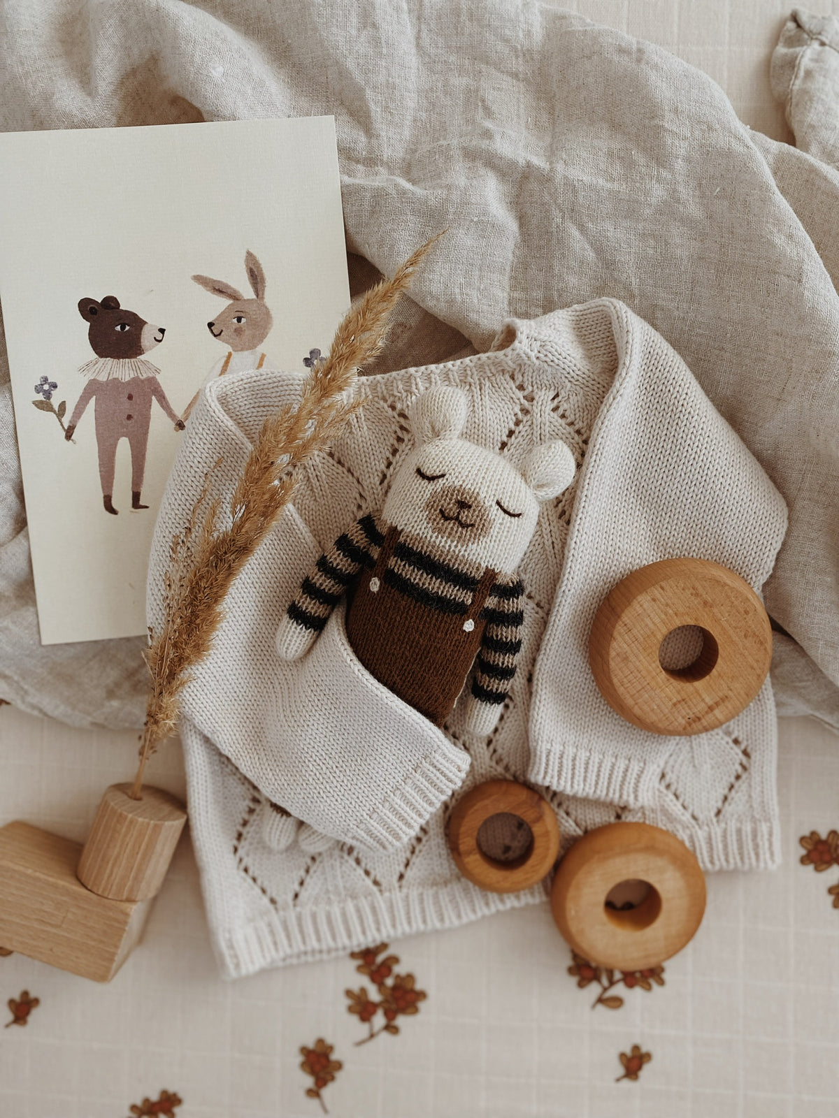 Doudou ours polaire | salopette noisette